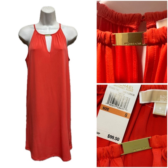 NWT Michael Kors Keyhole Sleeveless Swing Dress Size Small - Picture 9 of 9